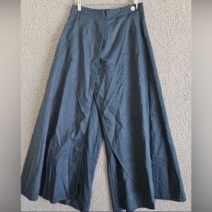 SELF skirted Navy Blue linen  pants S